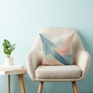 Serene Geometry – Modern Pastel Abstract Wall Art Throw Pillow