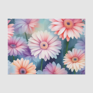Serene Gerbera Daisies In Watercolor Tissue Paper