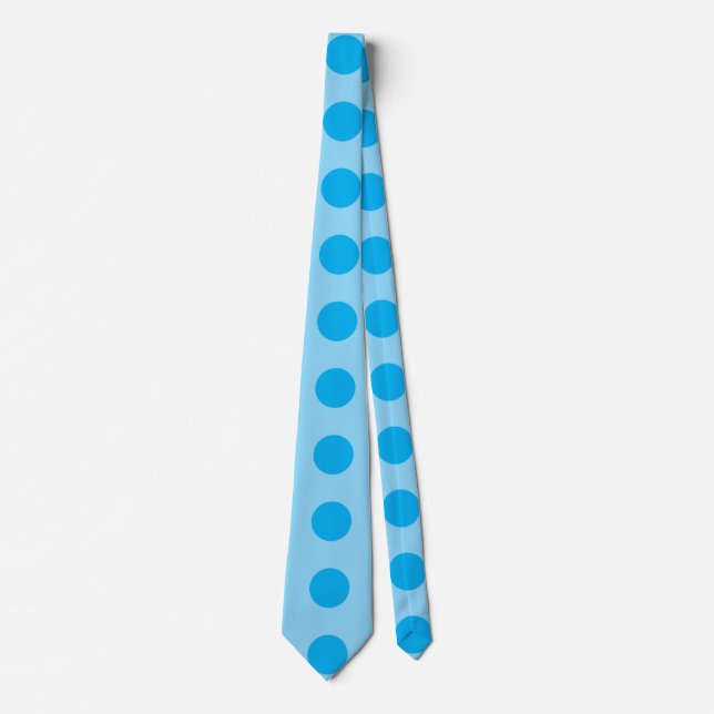 "Serene Glow: Light Blue & Dark Blue Round Design" Tie (Front)