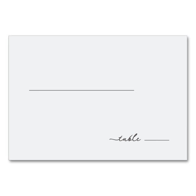 Serene Gray Minimalist Lines Table Number (Front)