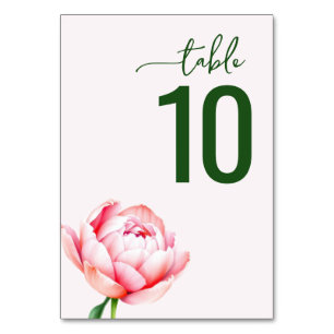 Serene Green Floral Wedding Table Card