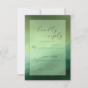 Serene Green Gradient RSVP Card