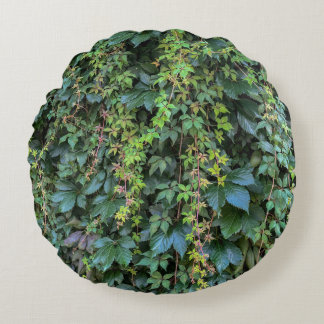 Serene Green Ivy Wall Hanging Vines Plant Leaves Round Pillow