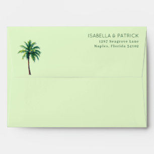 Serene Green Minimalist Palm Tree Envelope