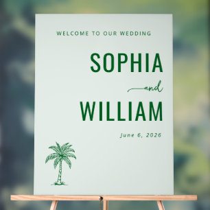 Serene Green Palm Tree Acrylic Sign