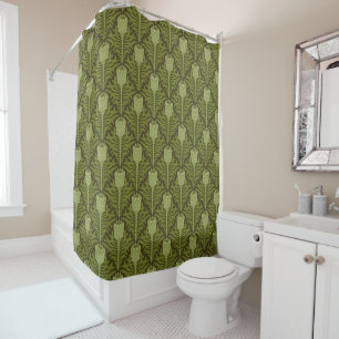 Serene Green Plant Motif for Modern Decor