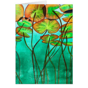 serene green pond with lilypads