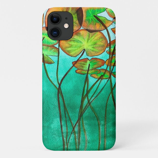 serene green pond with lilypads Case-Mate iPhone case (Back)