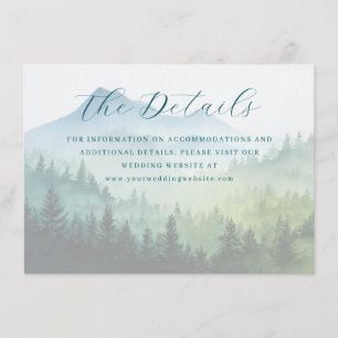 Serene Green Watercolor Mountain Landscape Enclosure Card