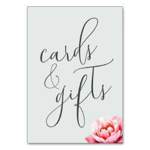 Serene Grey Floral Calligraphy Cards