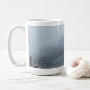 Serene Grey Snowy Peaks Coffee Mug