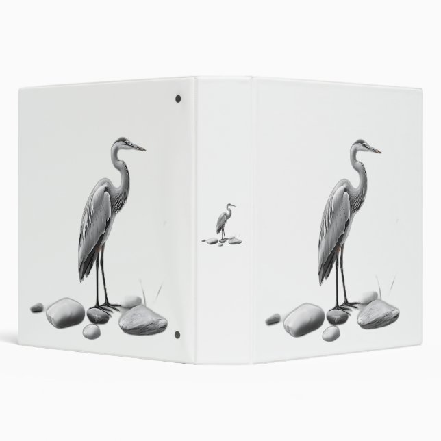 Serene Heron Among Stones Binder (Background)