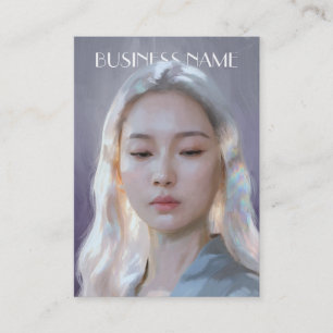 Serene Holographic Hair Portrait Business Card