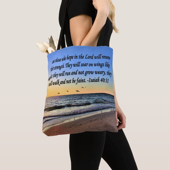 SERENE ISAIAH 40:31 SCRIPTURE DESIGN TOTE BAG (Close Up)