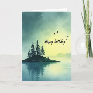 Serene Island Birthday Card