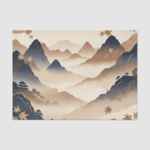 Serene Japanese Autumn Mountain Landscape Tissue Paper