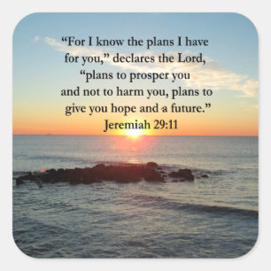 SERENE JEREMIAH 29:11 SUNRISE SQUARE STICKER