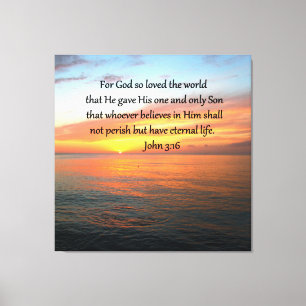 SERENE JOHN 3:16 SUNRISE PHOTO CANVAS PRINT
