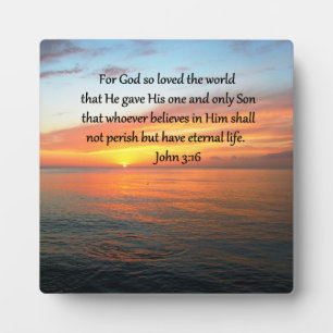 SERENE JOHN 3:16 SUNRISE PHOTO PLAQUE