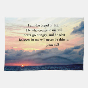 SERENE JOHN 6:35 SUNRISE PHOTO DESIGN KITCHEN TOWEL