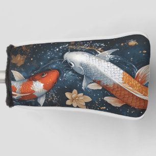 Serene Koi Fish with Lotus Flowers Golf Head Cover