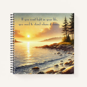 Serene Lake & Quote	 Notebook