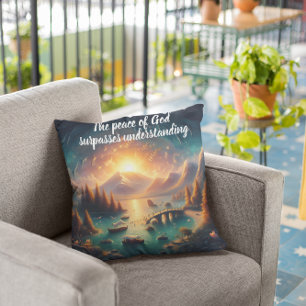 Serene Lake Reflections Throw Pillow