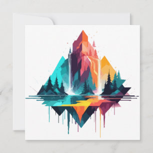 Serene Landscape Calm Tranquil Nature Mountains Card