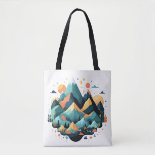 Serene Landscape Calm Tranquil Nature Mountains Tote Bag