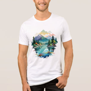 Serene Landscape Calm Tranquil Nature Outdoors Art Tri-Blend Shirt
