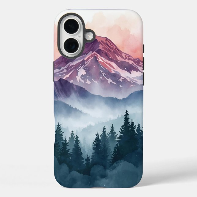 Serene Landscape Case – Watercolor Mountains (Back)