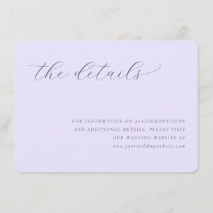 Serene Lavender Calligraphy Enclosure Card