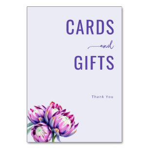 Serene Lavender Floral Minimalist Table Number