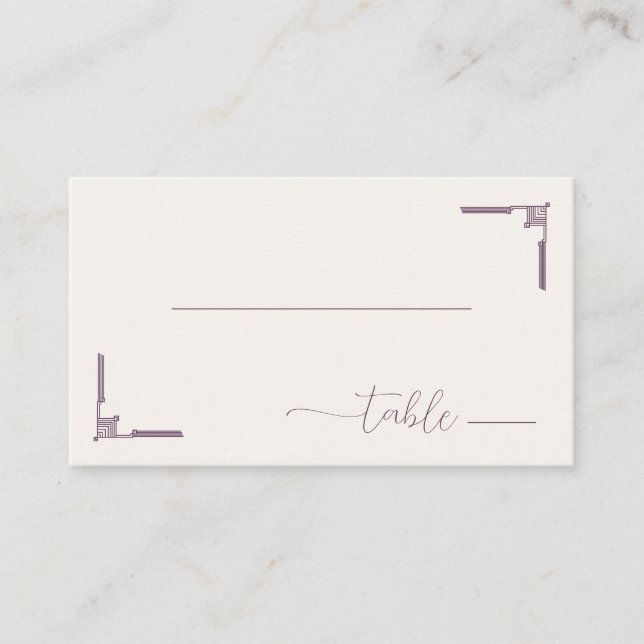 Serene Lavender Minimalist Table Legs Place Card (Front)