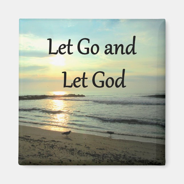 SERENE LET GO AND LET GOD OCEAN PHOTO MAGNET (Front)