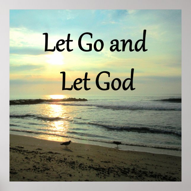 SERENE LET GO AND LET GOD OCEAN PHOTO POSTER (Front)