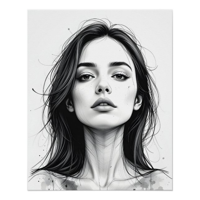 Serene Line Portrait Poster (Front)