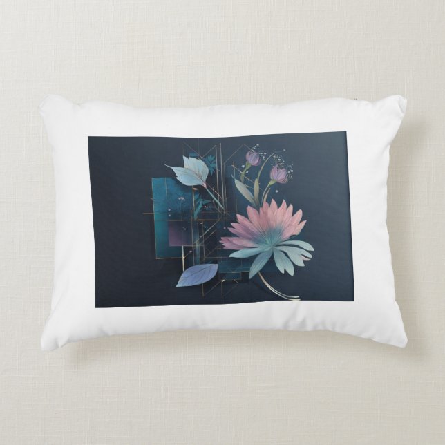 Serene Lotus Geometry Accent Pillow (Front)