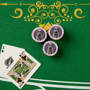 Serene Majesty: Wolfhound In Purple Iris Field, Poker Chips