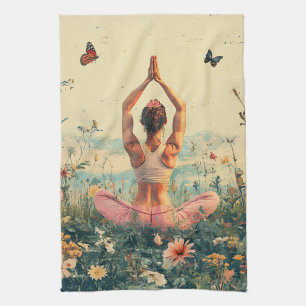 Serene Meditation at Sunrise (3) Kitchen Towel