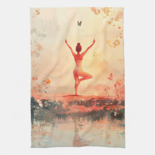 Serene Meditation at Sunrise (7) Kitchen Towel