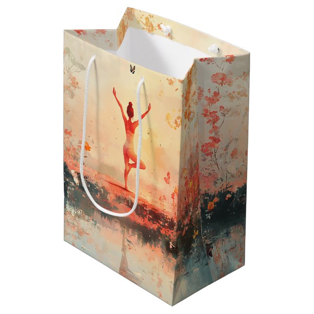 Serene Meditation at Sunrise (7) Medium Gift Bag (Front Angled)