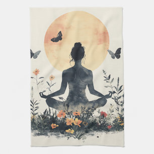 Serene Meditation at Sunrise (8) Kitchen Towel