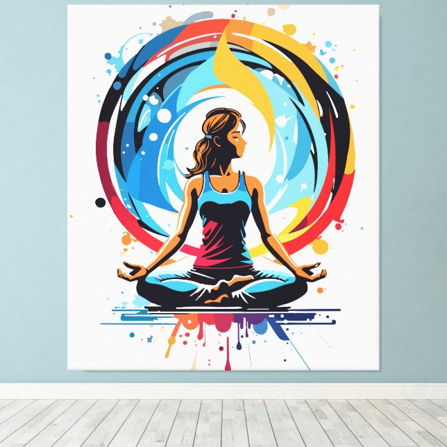 Serene Meditation Energy Flow Art Canvas Print (Insitu(Wood Floor))