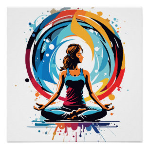 Serene Meditation Energy Flow Art Poster