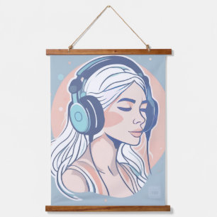 Serene Melodies Tapisserie murale cadre en bois Hanging Tapestry