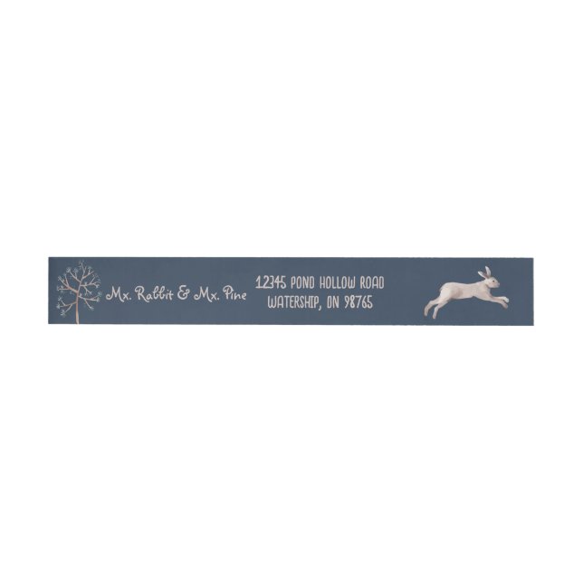 Serene Midnight Leap - Rabbit & Pine Tree Midnight Wrap Around Label (Individual)