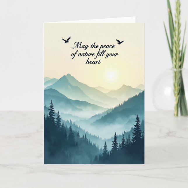 Serene Mountain Birthday Card (Front)