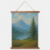 Serene Mountain Lake Landscape Wall Art