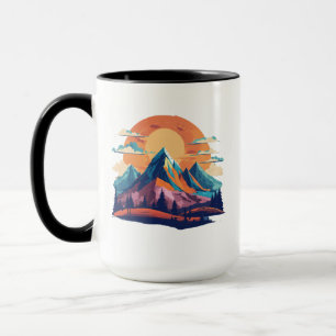 Serene Mountain Scene Combo Mug - 15 oz